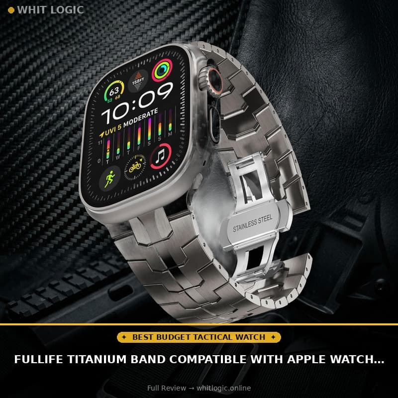 FULLIFE Titanium Band Compatible with Apple Watch Ultra 3/2/1 Bands 49mm for Men, Durable Lightweight Titanium Metal Strap for iWatch Series 11/10 46mm, 9/8/7 45mm, SE3/6/5/4 44mm, 3/2/1 42mm