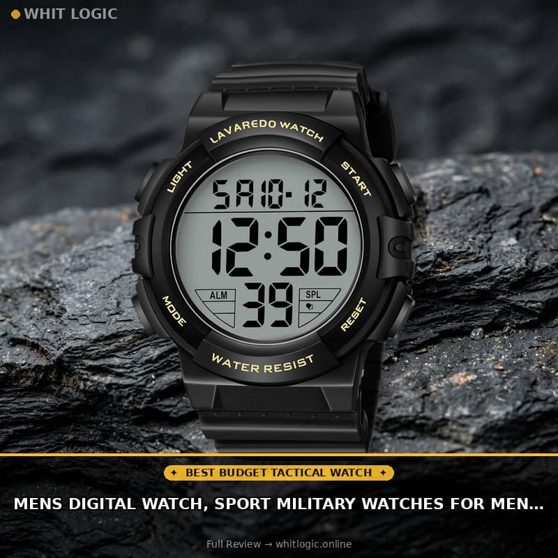 Mens Digital Watch, Sport Military Watches for Men Waterproof LED Screen Large Face Tactical Watch with Backlight Alarm Stopwatch Wrist Watch