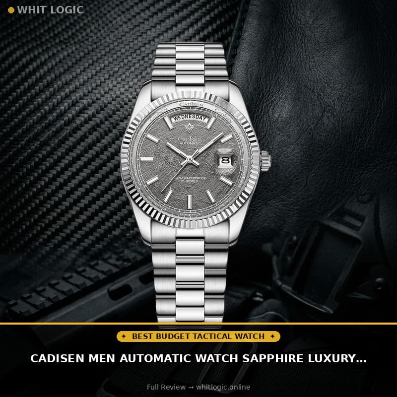 CADISEN Men Automatic Watch Sapphire Luxury Mechanical Wristwatch Stainless Steel Waterproof Watches Casual Homage