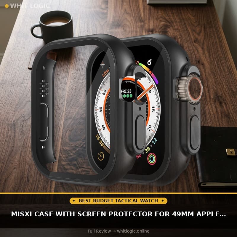 Misxi Case with Screen Protector for 49mm Apple Watch Ultra3/Ultra2/Ultra | 2-Pack Cover with Tempered Glass for Ultra 3/2/1, Scratch Resistant Sensitive Touch Protection, Black