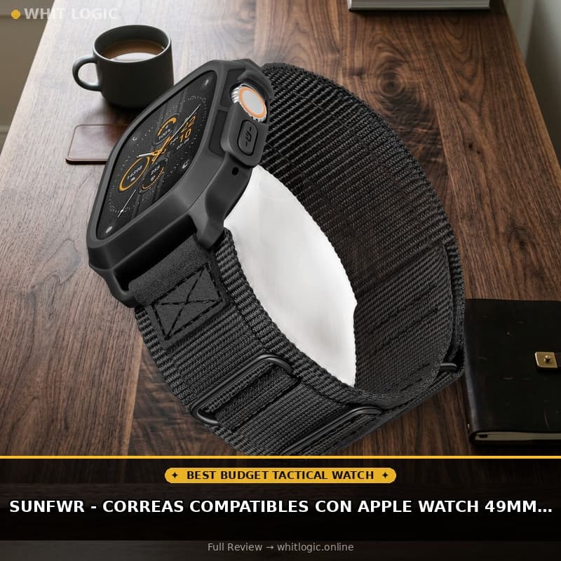 SUNFWR - Correas compatibles con Apple Watch 49mm Ultra 3/Ultra 2/Ultra con funda, correa deportiva de nylon resistente para Apple Watch con cubierta protectora para iWatch para hombres (Negro Negro