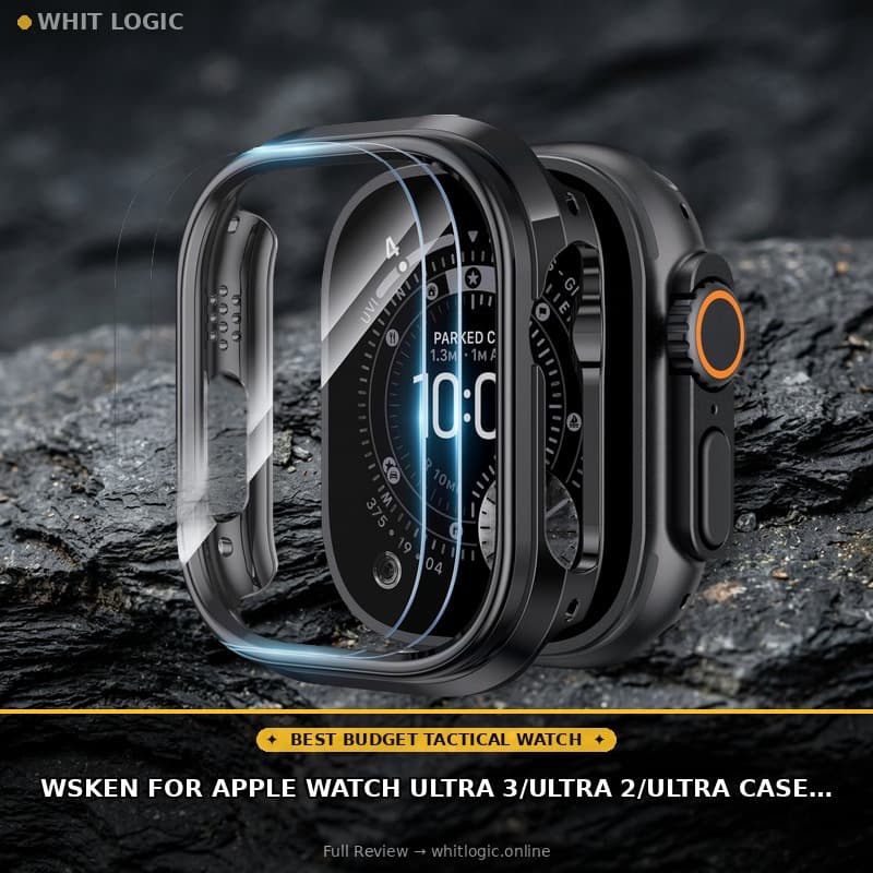 WSKEN for Apple Watch Ultra 3/Ultra 2/Ultra Case with Screen Protector 49mm - Military Grade Shockproof Cover with 2 Pack Scratch Resistant Tempered Glass, Lightweight Rugged Bumper for iWatch